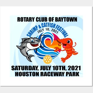 graphic shrimp and catfishhouston racerway Posters and Art